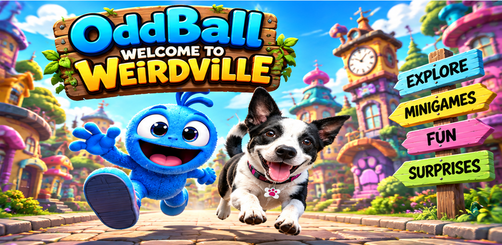 OddBall and Marley explore the colorful world of OddBall: Welcome to Weirdville